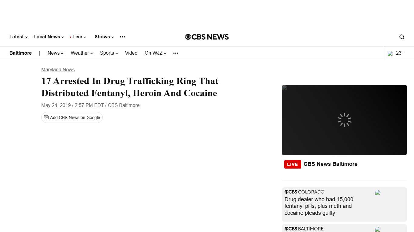 17 Arrested In Drug Trafficking Ring That Distributed Fentanyl, Heroin And Cocaine - CBS Baltimore